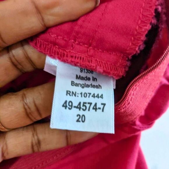 Jessica London Pants Women’s Plus Size 20 Red Stretch Ankle Straight Leg Pull-On - Picture 8 of 10